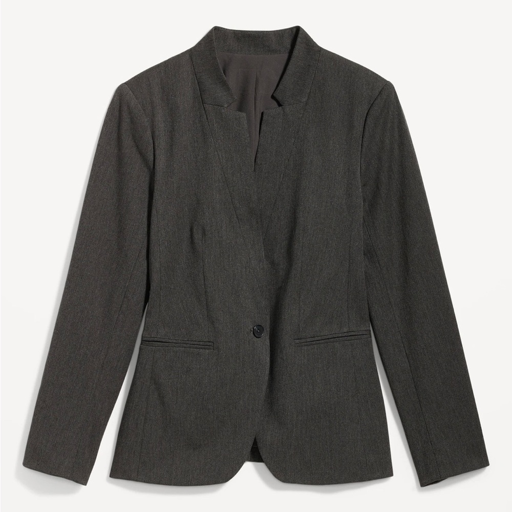 NWOT Old Navy Women’s Heathered Twill Notch Collar Pixie Blazer size LP